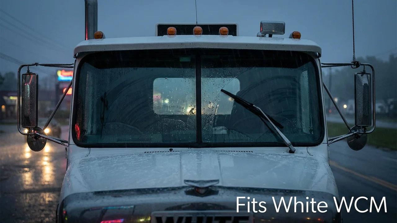 White WCM Passenger Side Wiper Blade — 19